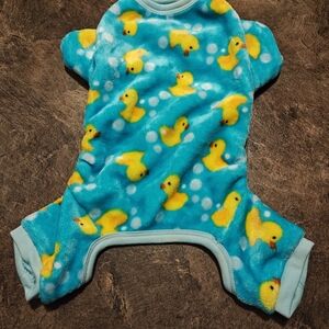 Cozy Blue Duck Patterned Dog Onesie